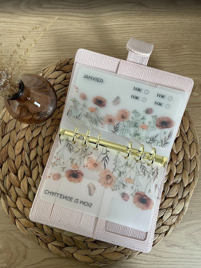 Challenge Collection Élodie – Style Classique en 12 mois | Défi épargne budget annuel plastifié A6