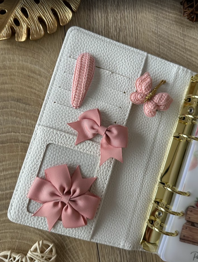 Lot de 4 décorations roses – Accessoires élégants pour planner ou classeur budget