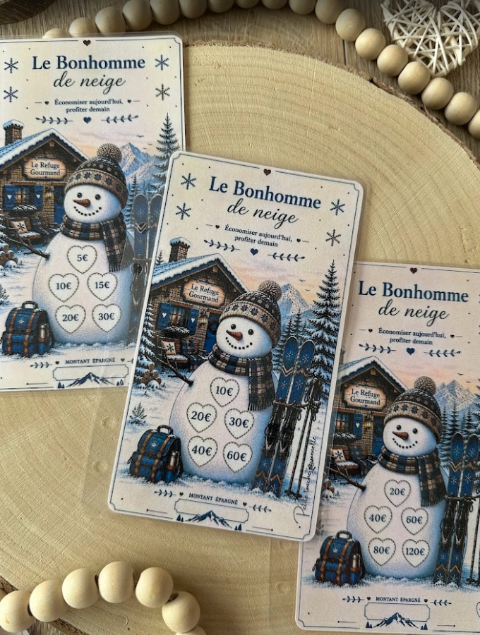 ☃️ Le Bonhomme de neige – Tracker d'épargne | Collection Un hiver à la montagne