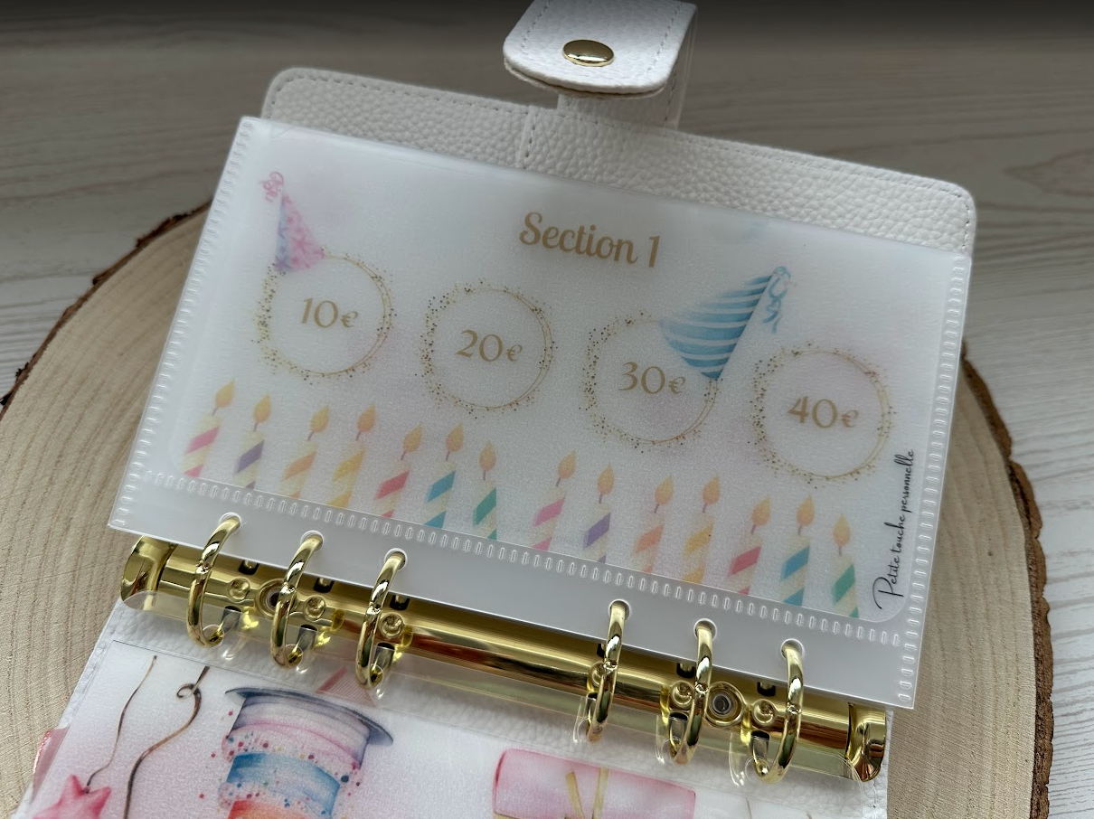 Challenge Happy Birthday 🎂 – Défi épargne budget annuel plastifié A6