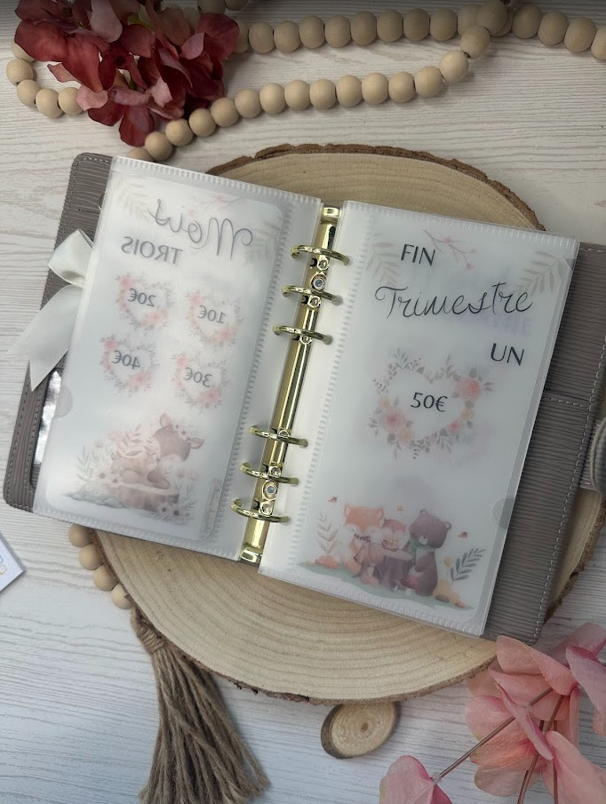 Défi Bébé est en route – Épargne 1000€ en 9 mois – Tracker transparent plastifié