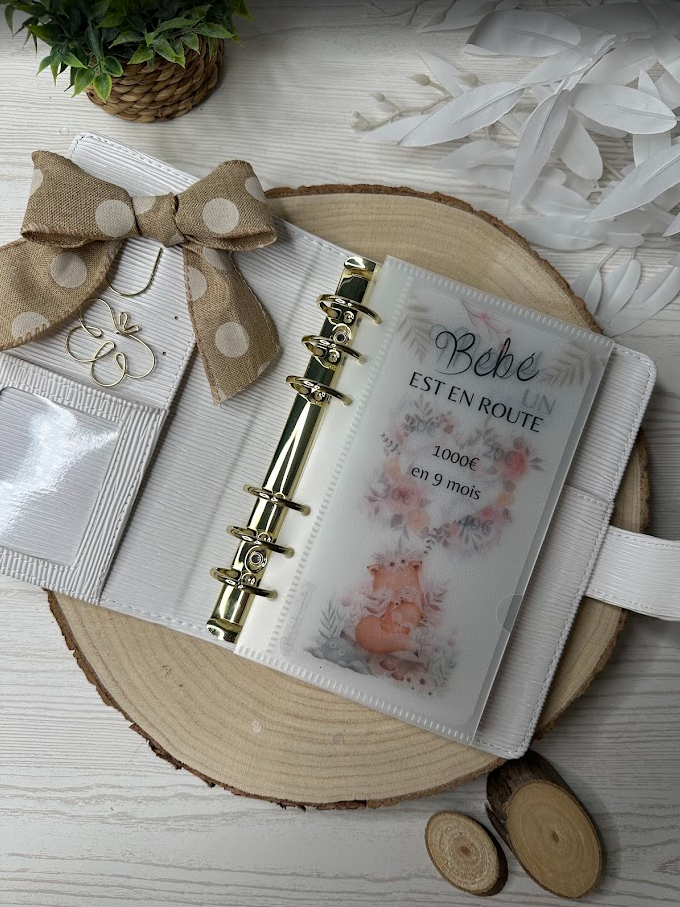Défi Bébé est en route – Épargne 1000€ en 9 mois – Tracker transparent plastifié