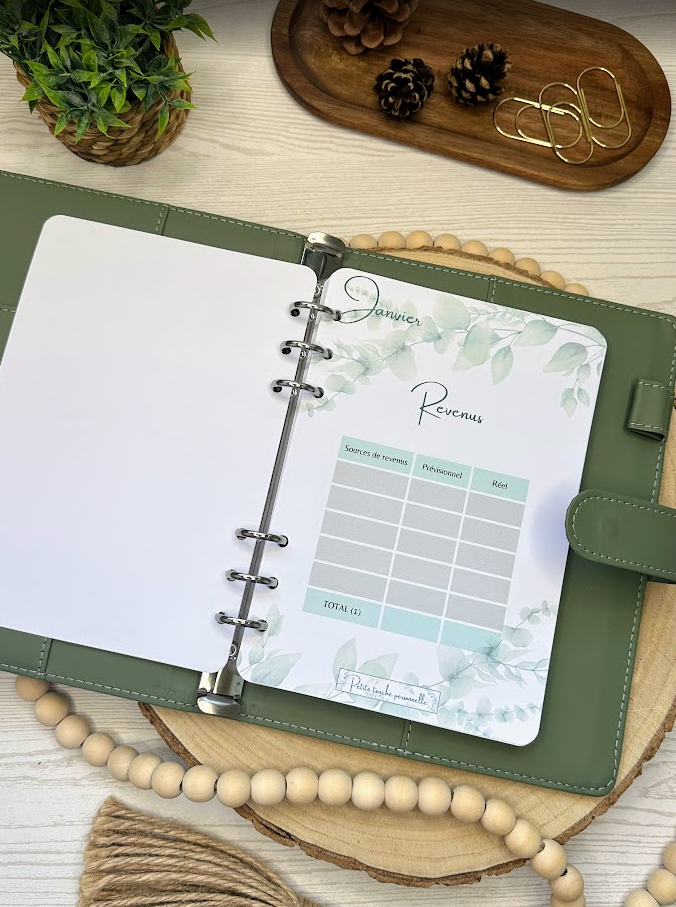 Budget Planner annuel A5 – Collection Eucalyptus