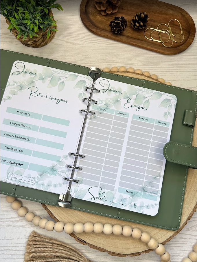 Budget Planner annuel A5 – Collection Eucalyptus