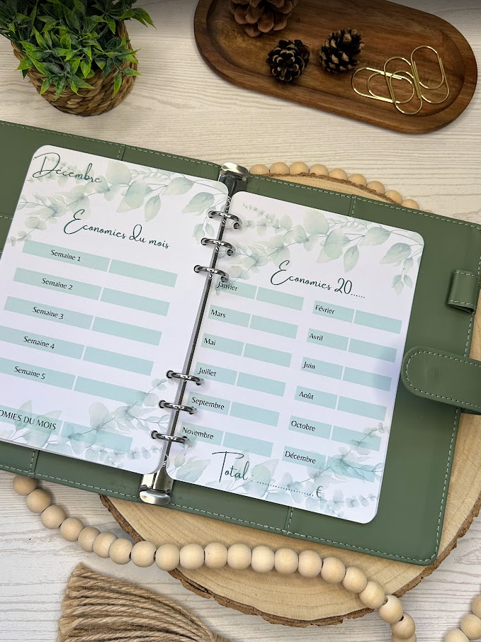 Budget Planner annuel A5 – Collection Eucalyptus
