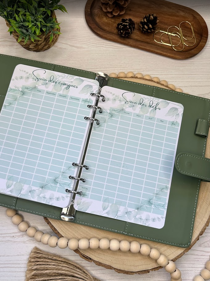 Budget Planner annuel A5 – Collection Eucalyptus