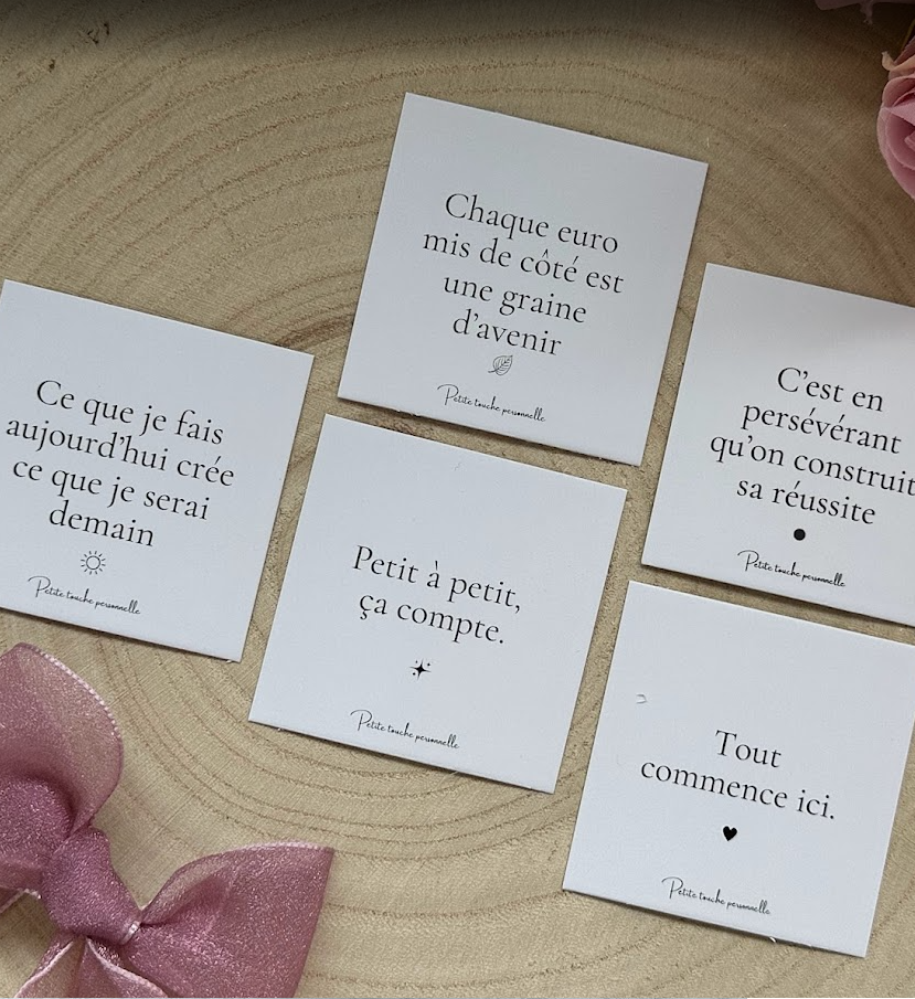 Cartes citation – Petits mots motivants à glisser dans ton planner ou enveloppe budget – À l’unité ou en lot de 5
