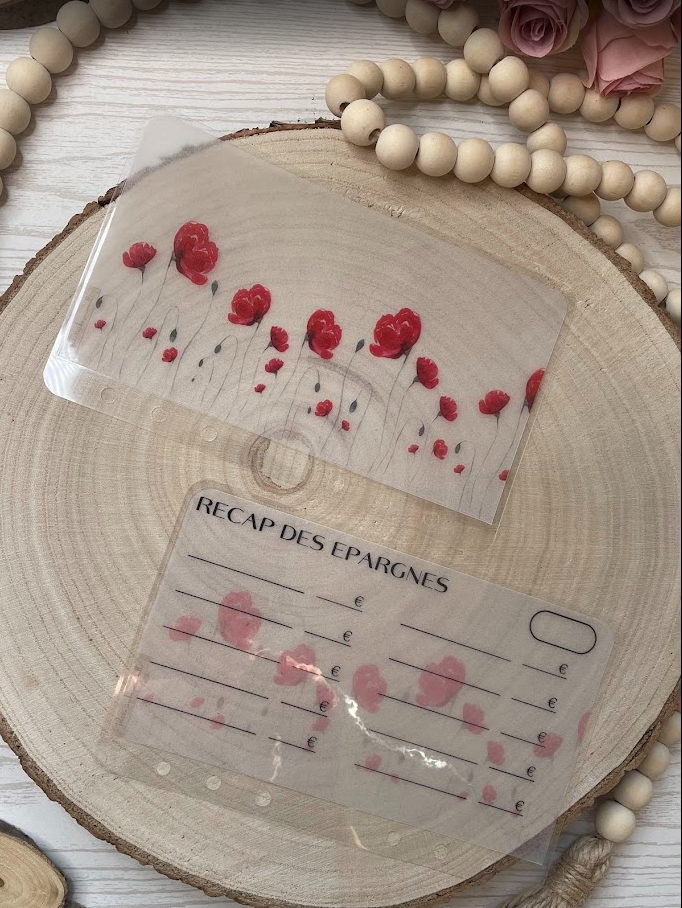 Collection Coquelicot 🌸 – Trackers & Accessoires A6 personnalisés | Budget & Épargne