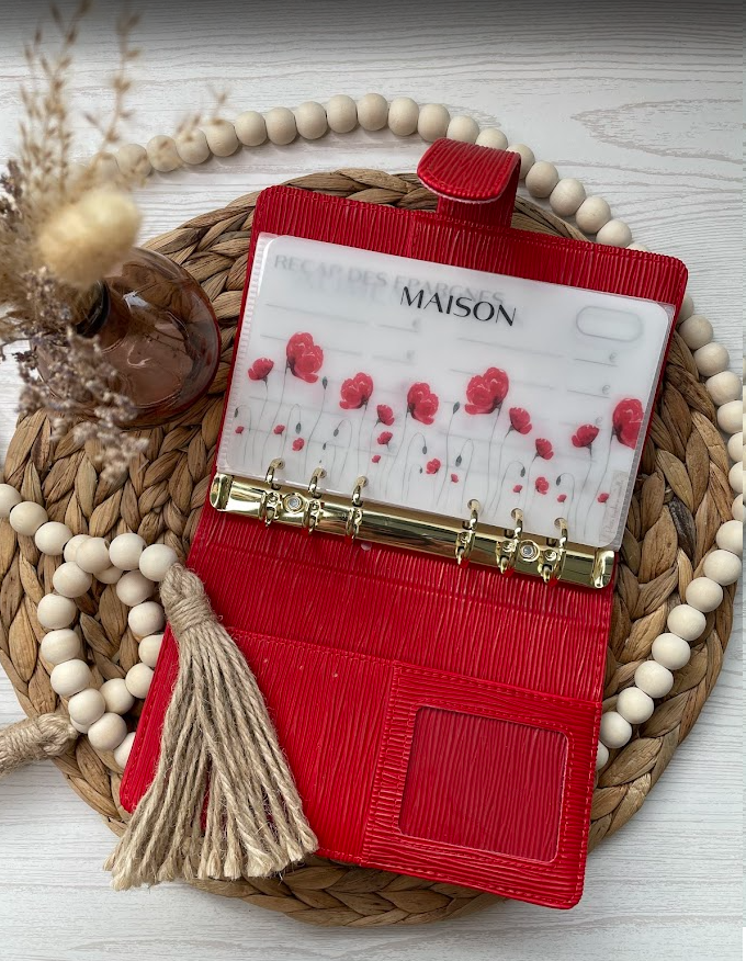 Collection Coquelicot 🌸 – Trackers & Accessoires A6 personnalisés | Budget & Épargne