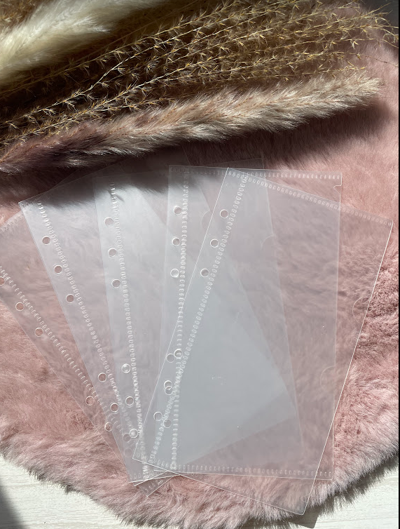 Lot de 5 enveloppes transparentes perforées sans ZIP – A6 ou A7