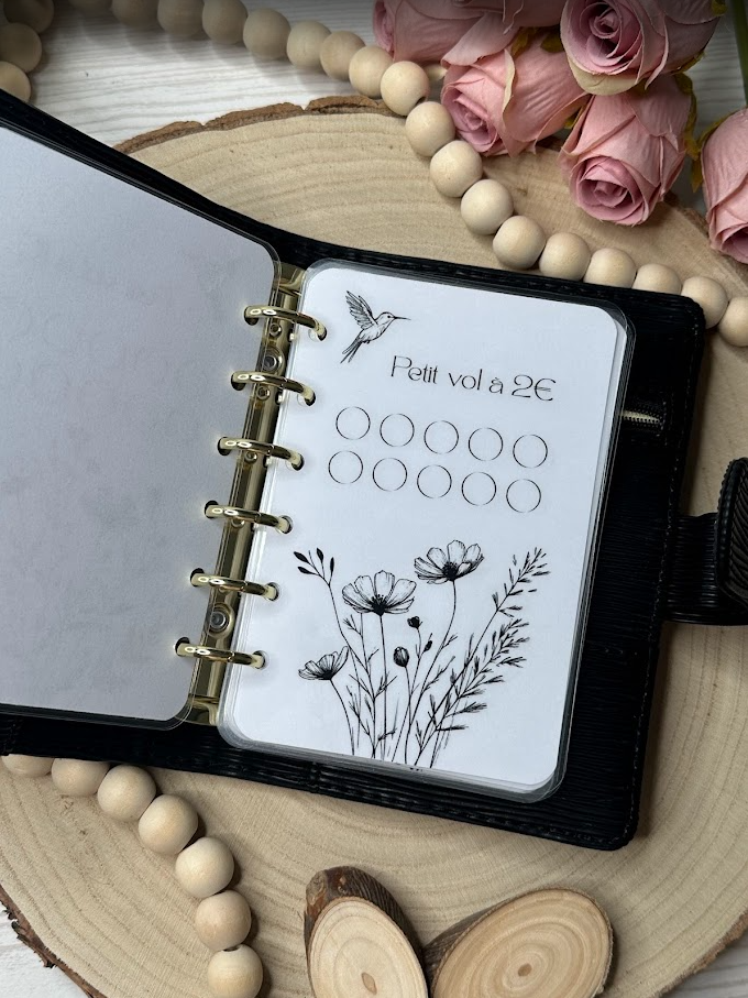Challenge d’épargne “L’Envol du colibri” 🕊️ – Tracker budget format A7 ou A6, perforé ou à glisser