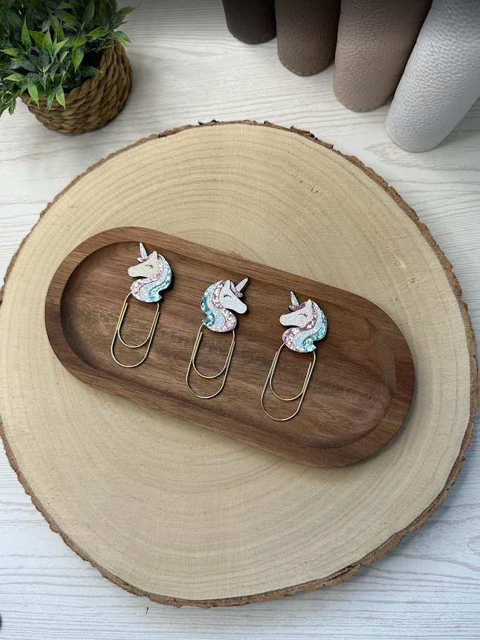 Trombone fantaisie licorne pailletée grand format – Accessoire décoratif pour classeur budget, agenda ou papeterie