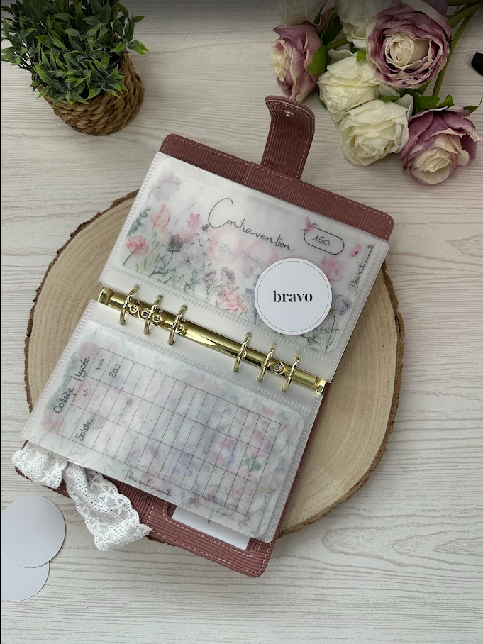 Collection Lilie 🌸 – Trackers & Accessoires A6 et A7 personnalisés | Budget & Épargne