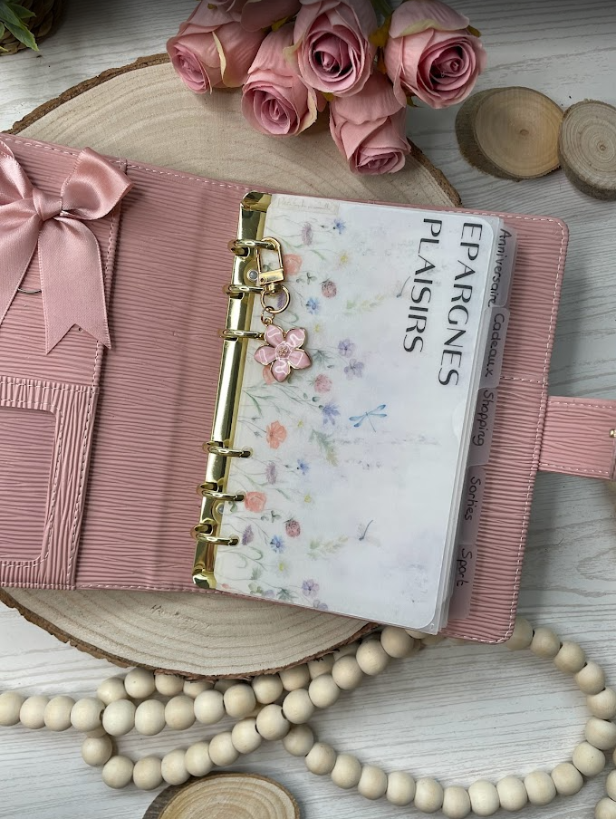 Collection Louise 🌸 – Trackers & Accessoires A6 personnalisés | Budget & Épargne