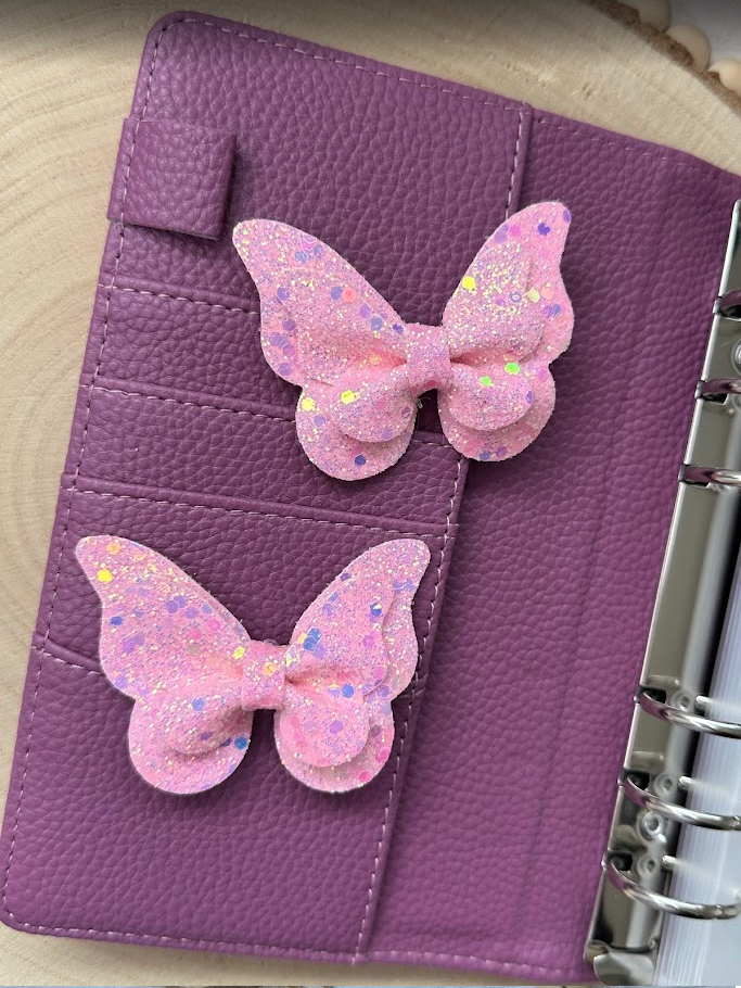 Décoration classeur budget – Papillon pailleté (15 couleurs) – Accessoire planner, agenda et organisation