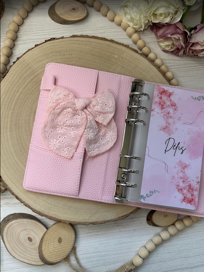 Décoration classeur budget – Grand nœud en dentelle (6 couleurs) – Accessoire planner et organisation
