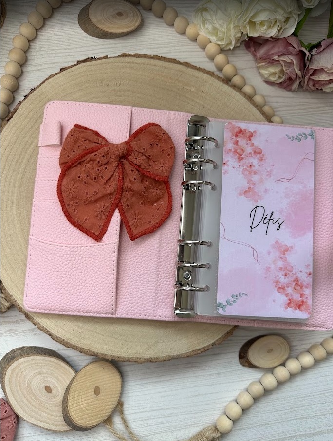 Décoration classeur budget – Grand nœud en dentelle (6 couleurs) – Accessoire planner et organisation