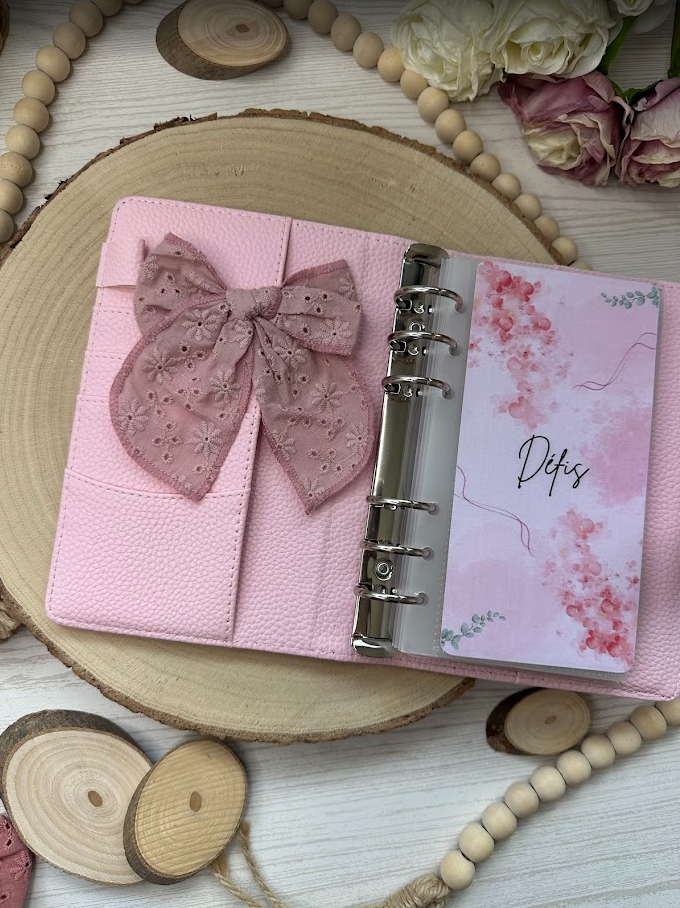 Décoration classeur budget – Grand nœud en dentelle (6 couleurs) – Accessoire planner et organisation