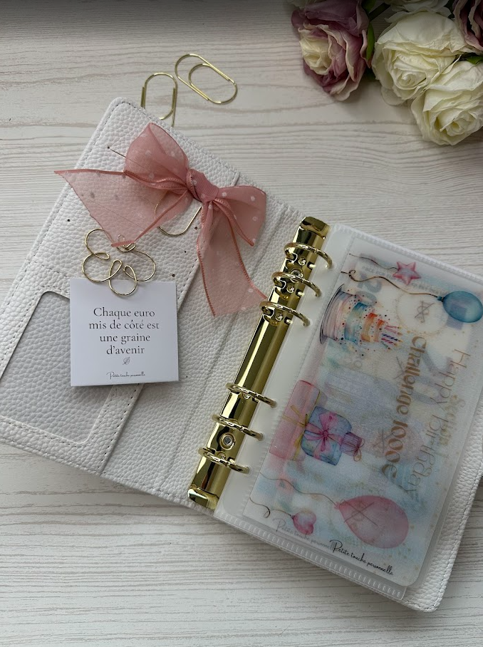 Trombones fantaisie nœud organza fait main – Accessoires décoratifs gold pour classeurs budget et papeterie