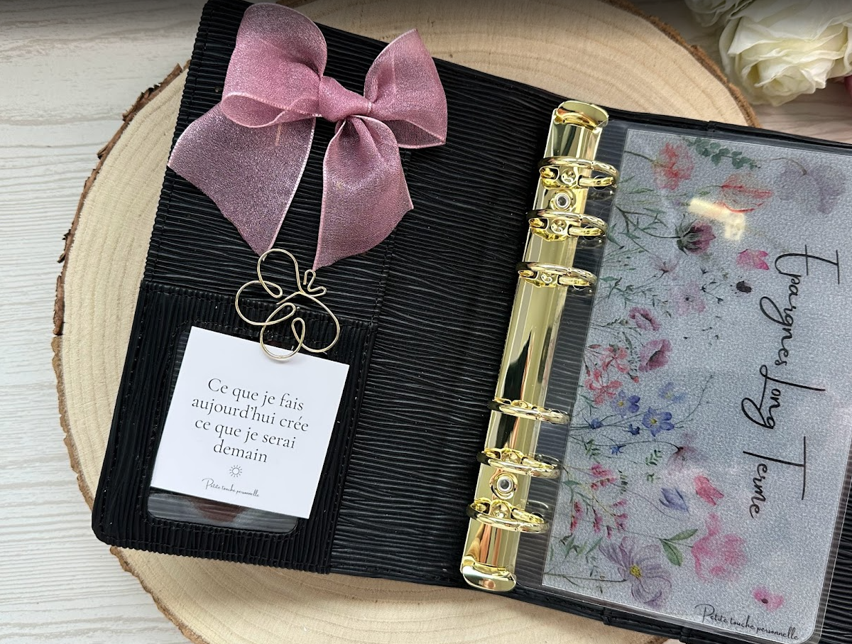 Trombones fantaisie nœud organza fait main – Accessoires décoratifs gold pour classeurs budget et papeterie