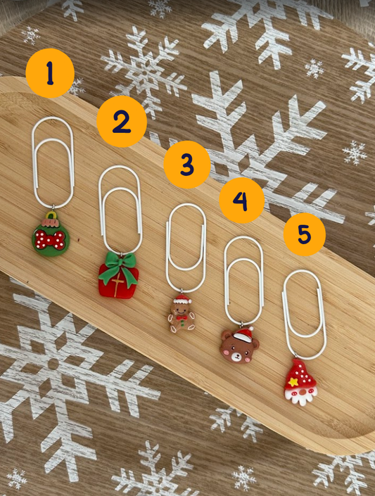 Trombones de Noël – Accessoires festifs pour planner ou classeur budget (10 modèles au choix)