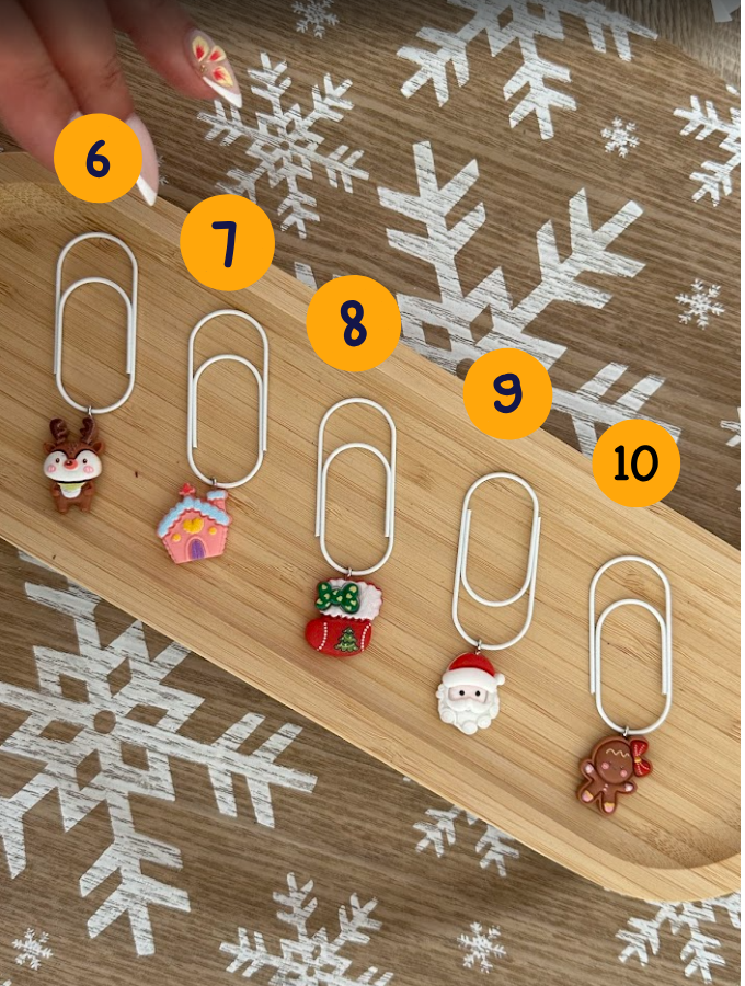 Trombones de Noël – Accessoires festifs pour planner ou classeur budget (10 modèles au choix)