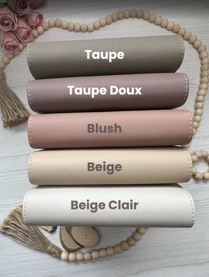 Classeur budget A6 – Collection Élise – Simili cuir vegan texturé, anneaux dorés 30 mm