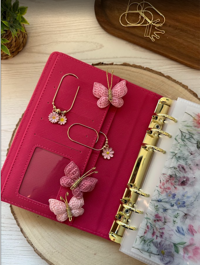 Trombone fantaisie doré avec charm – Accessoire décoratif chic pour classeur budget, agenda ou papeterie