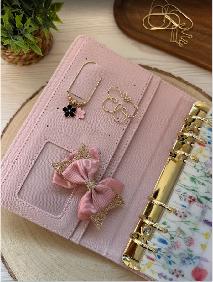Trombone fantaisie doré avec charm – Accessoire décoratif chic pour classeur budget, agenda ou papeterie