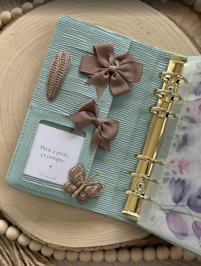Lot de 4 décorations marron – Accessoires élégants pour planner ou classeur budget