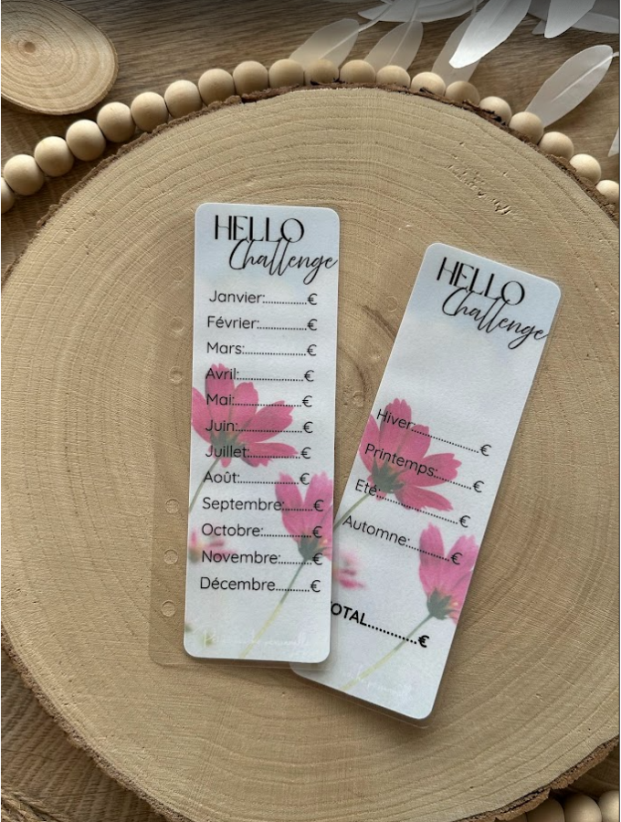 Hello Challenge 2.0 – Défi d’épargne annuel (Mensuel, Saison ou Complet) – Format A6