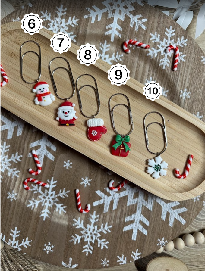 Trombones de Noël – Accessoires festifs pour planner ou classeur budget (10 modèles au choix)