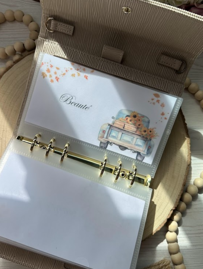 Insert budget A6 / A7 – Collection Balade Automnale – Pochette transparente ou opaque avec ou sans enveloppe