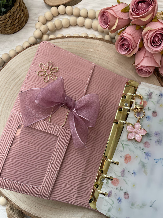 Lot de 2 trombones fantaisie fleur grand format – finitions or et rose gold – Accessoire décoratif pour classeur budget et papeterie