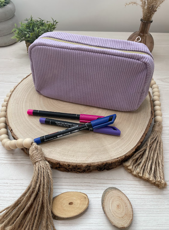 Trousse en velours côtelé – Petit ou grand modèle