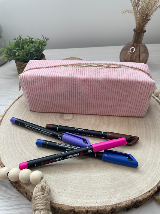 Trousse en velours côtelé – Petit ou grand modèle
