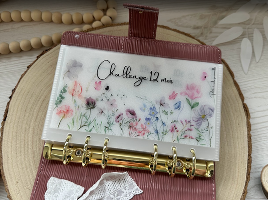 Challenge 12 mois Lilie | Défi épargne budget annuel plastifié A6