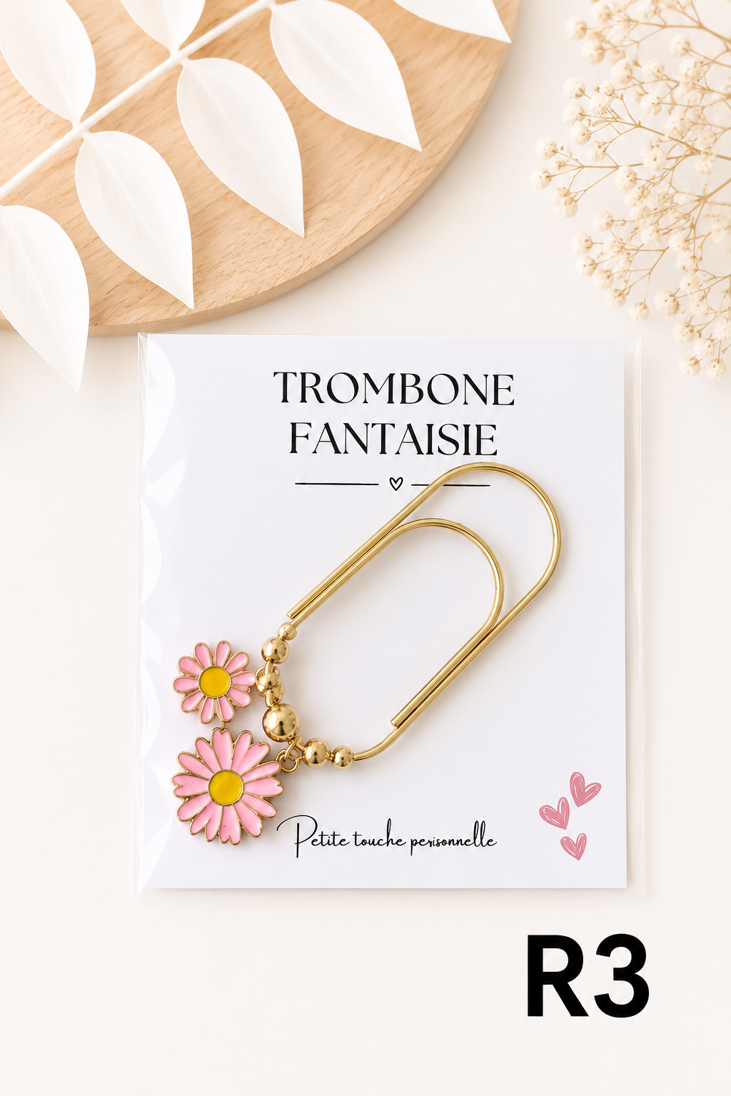 Trombone fantaisie « Fleurs Roses » – Grand format