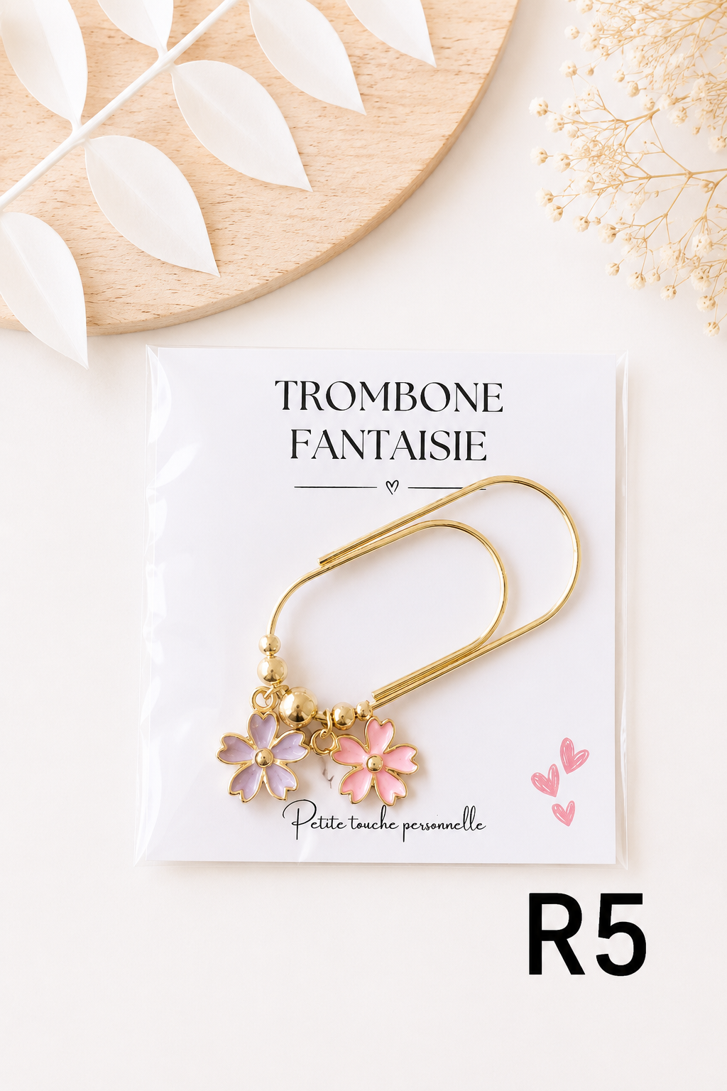 Trombone fantaisie « Fleurs Roses » – Grand format