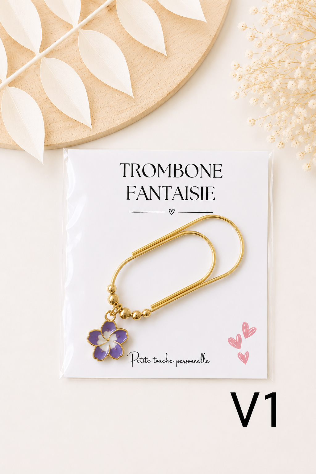 Trombone fantaisie « Fleurs Violettes » – Grand format