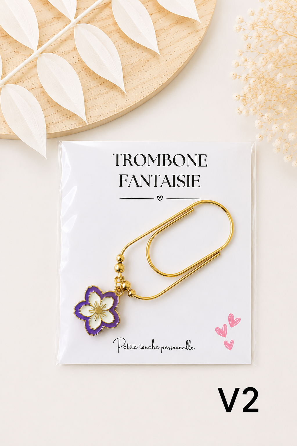 Trombone fantaisie « Fleurs Violettes » – Grand format
