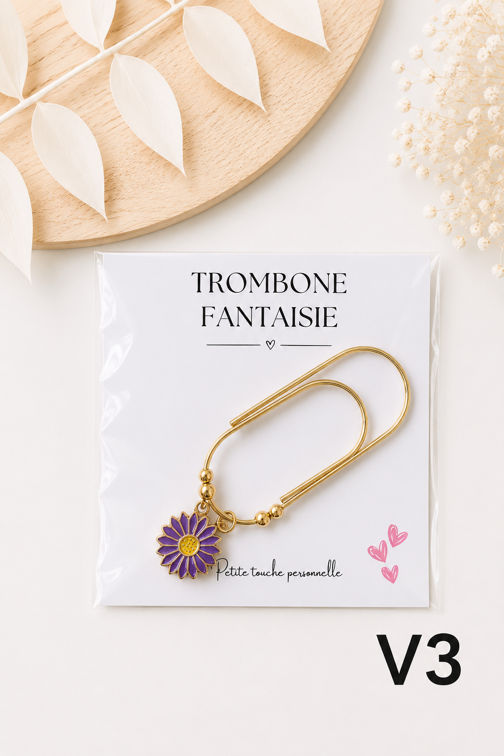 Trombone fantaisie « Fleurs Violettes » – Grand format