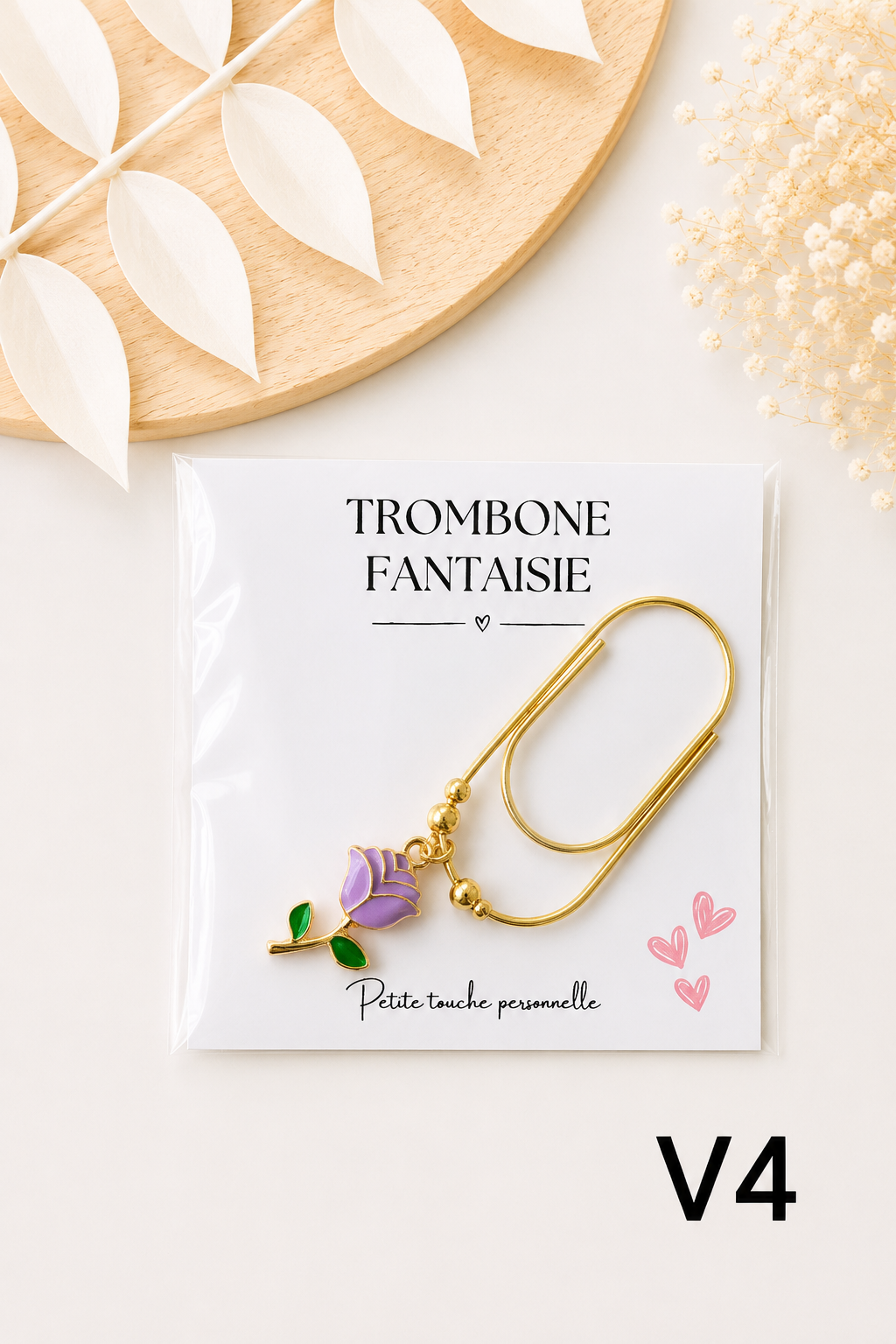 Trombone fantaisie « Fleurs Violettes » – Grand format