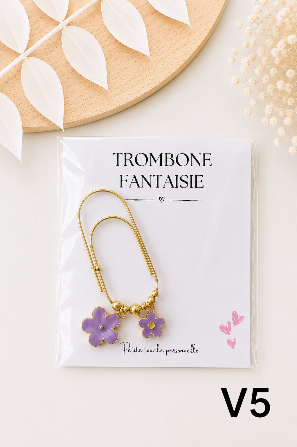 Trombone fantaisie « Fleurs Violettes » – Grand format