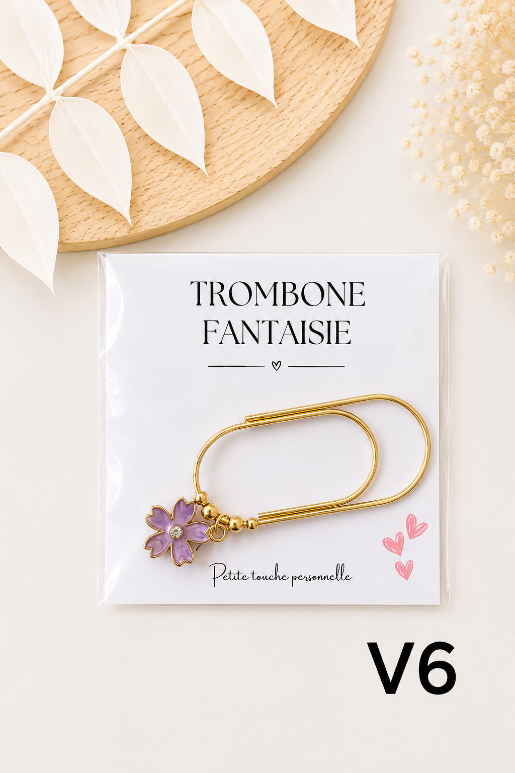 Trombone fantaisie « Fleurs Violettes » – Grand format