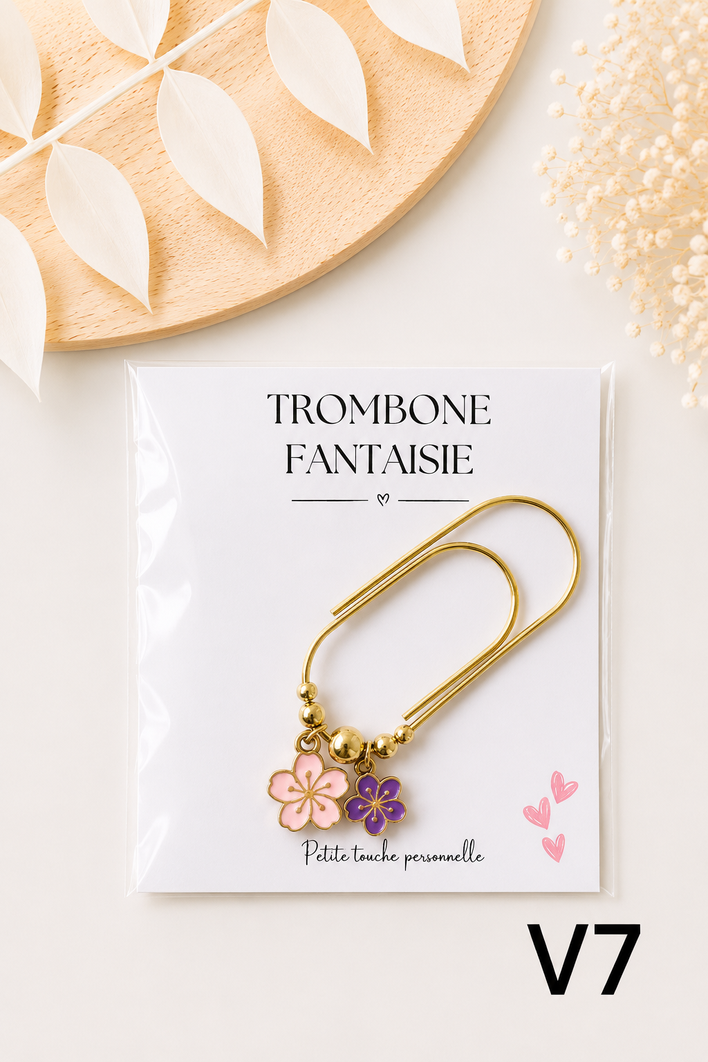 Trombone fantaisie « Fleurs Violettes » – Grand format