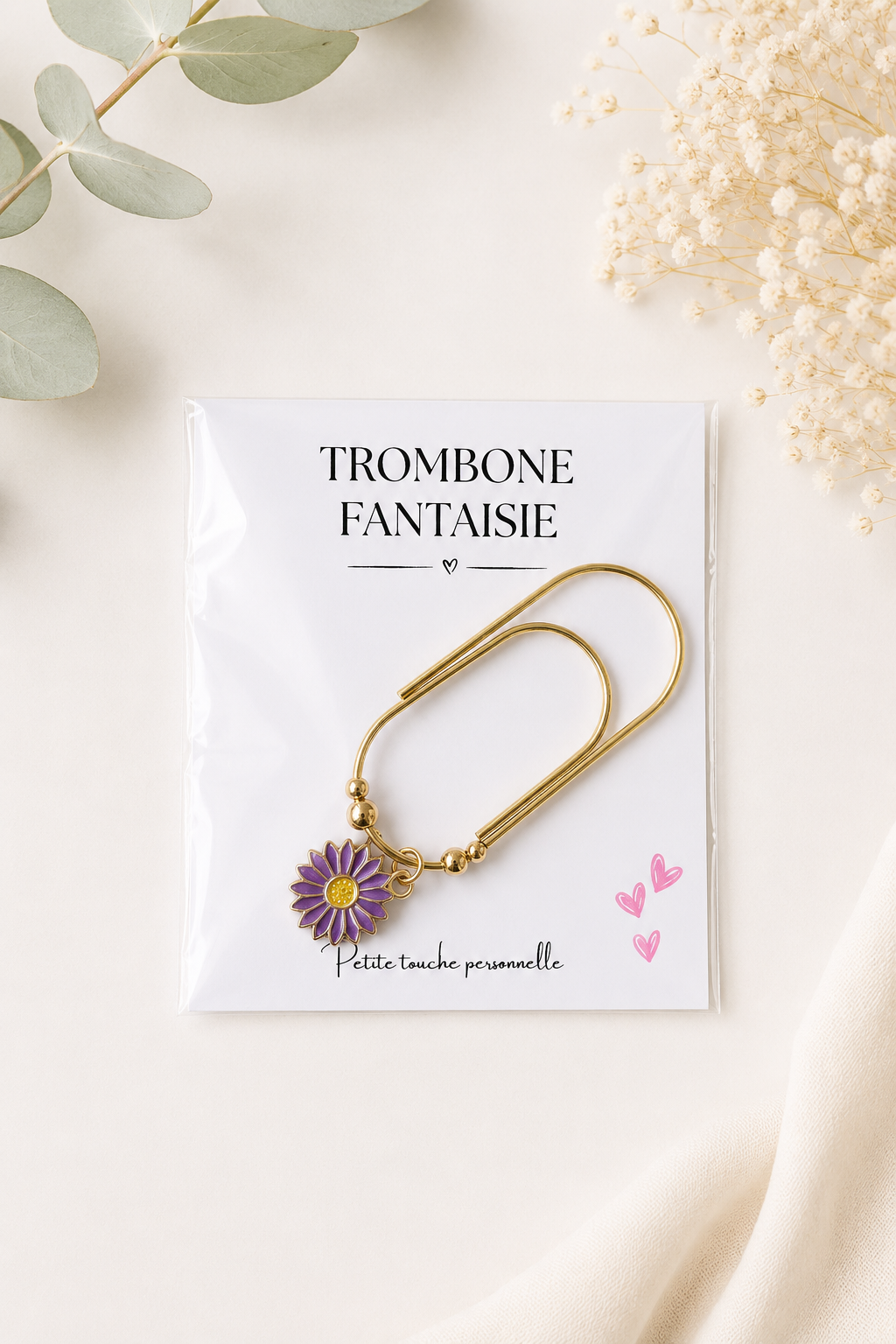Trombone fantaisie « Fleurs Violettes » – Grand format