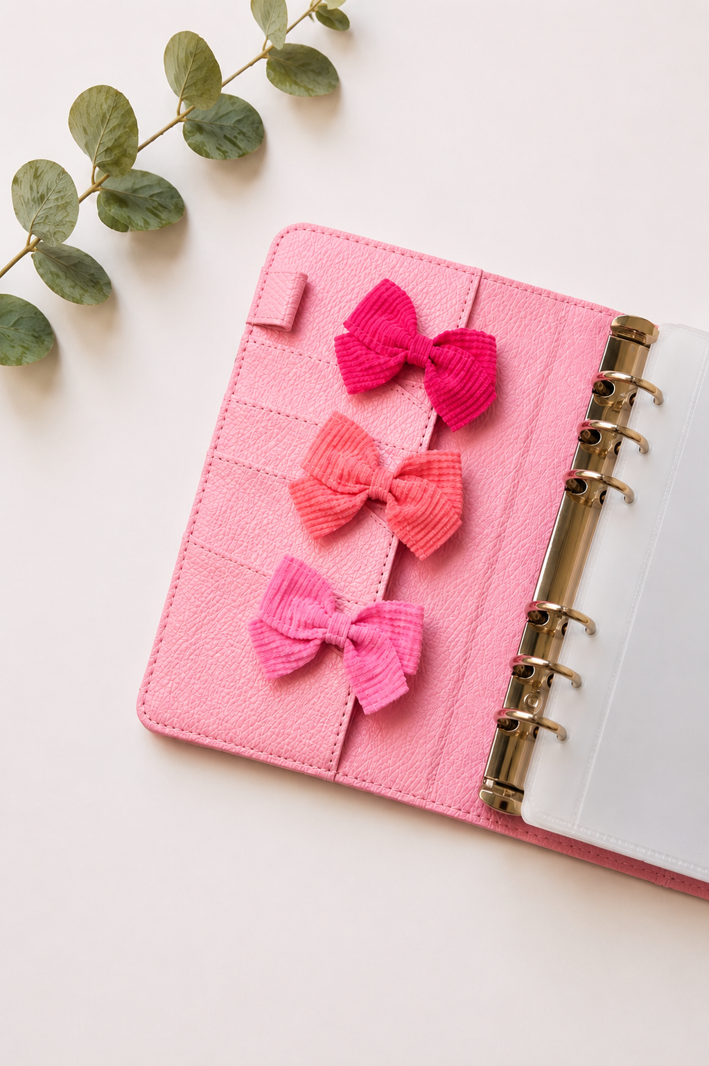 Décoration classeur budget – Nœud en tissu (12 couleurs) – Accessoire planner, agenda et organisation