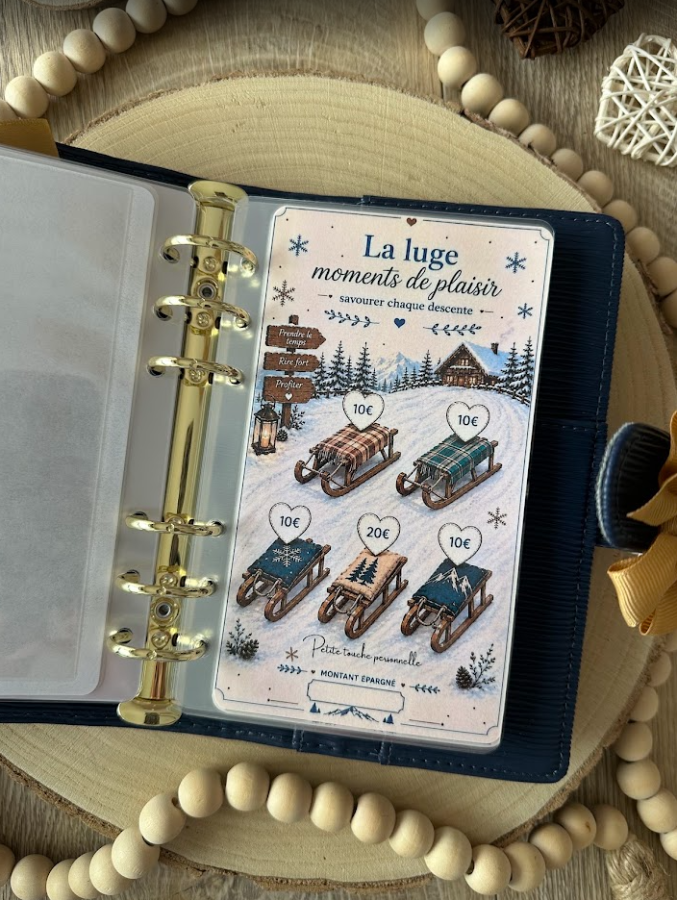 La Luge – Tracker d'épargne | Collection Un hiver à la montagne