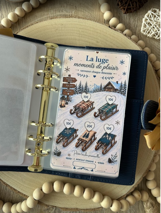 La Luge – Tracker d'épargne | Collection Un hiver à la montagne